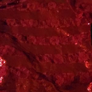 Red rose pattern blouse